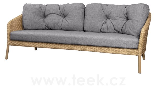 Cane-line 3-místná pohovka Ocean Large, Cane-line, 202x90x73 cm, rám hliník, výplet umělý ratan barva natural, bez polstrů