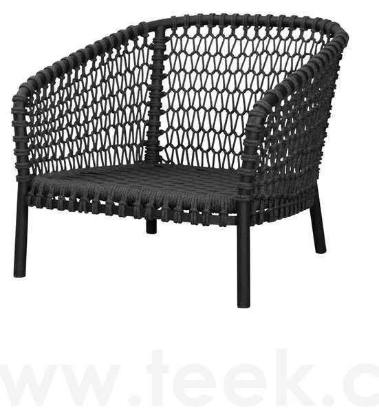 Cane-line Nízké křeslo Ocean Large, Cane-line, 81x90x73 cm, rám hliník, výplet lanko Soft Rope dark grey, bez polstrů