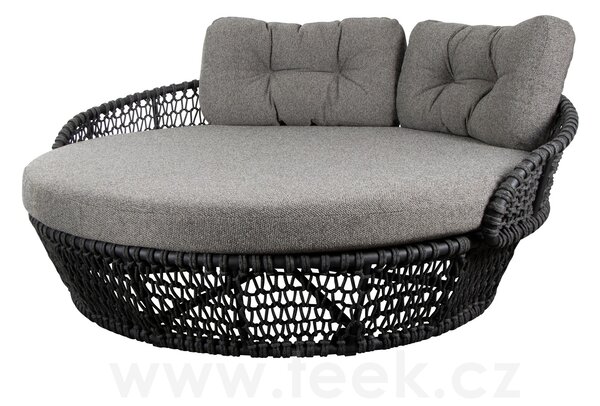 Cane-line Denní postel Ocean Large, Cane-line, 177x180x68 cm, rám hliník, výplet lanko Soft Rope dark grey, bez polstrů