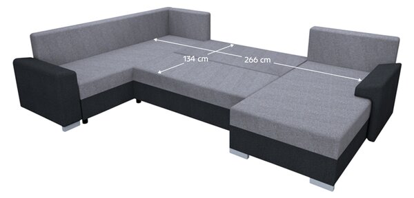 KONDELA Univerzální sedací souprava, tmavě šedá/šedá, ANDRES U UNI