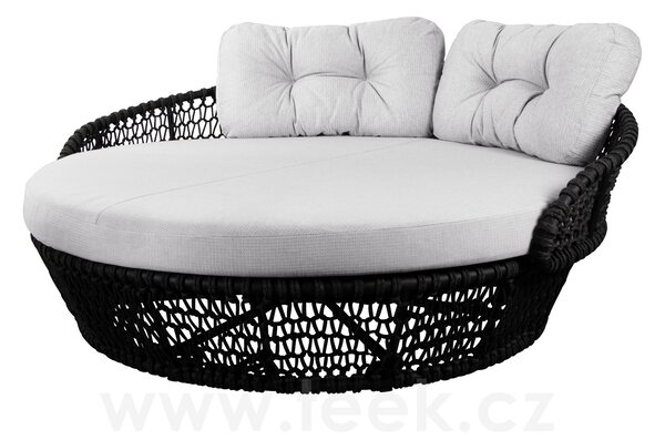 Cane-line Denní postel Ocean Large, Cane-line, 177x180x68 cm, rám hliník, výplet lanko Soft Rope dark grey, bez polstrů
