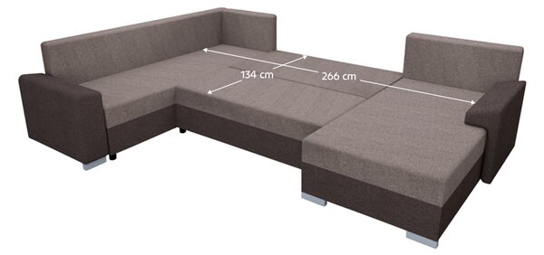 KONDELA Univerzální sedací souprava, tmavě hnědá/hnědošedá Taupe, ANDRES U UNI