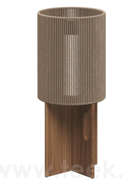 Gloster Venkovní lampa solární/LED Ambient Compass vel. L, Gloster, 29x69 cm, teak/umělý ratan Umber (tmavý), vč. dálkového ovládání