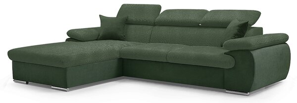 Sedací souprava COOL | 191x281 cm | rozkládací + úložný prostor | LEVÁ | tmavě zelená 11/31
