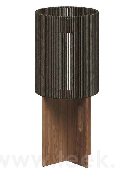 Gloster Venkovní lampa solární/LED Ambient Compass vel. L, Gloster, 29x69 cm, teak/umělý ratan Umber (tmavý), vč. dálkového ovládání
