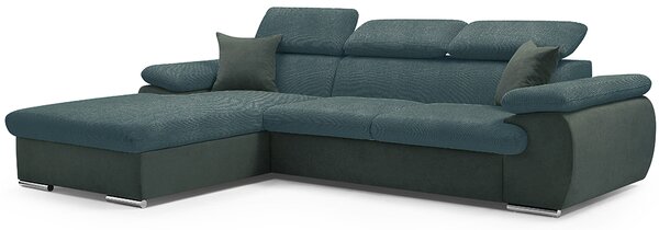 Sedací souprava COOL | 191x281 cm | rozkládací + úložný prostor | LEVÁ | tyrkysová 12/24