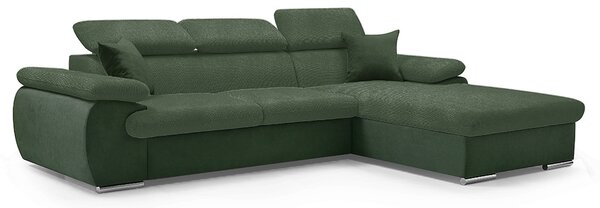 Sedací souprava COOL | 281x191 cm | rozkládací + úložný prostor | PRAVÁ | tmavě zelená 11/31