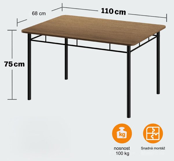 Deuba Jídelní set Leo - hnědá