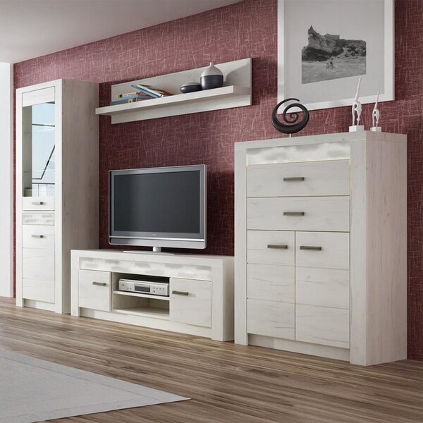 Obývací stěna INDIANAPOLIS k | sestava C | 269 cm | kraft bílý