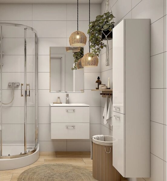 Cersanit S598-043-DSM - Závěsná koupelnová skříňka NIKO 140x30 cm lesklá bílá