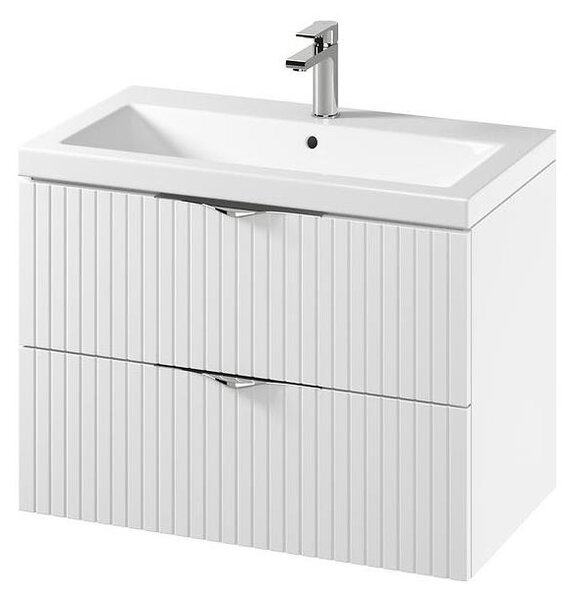 Cersanit S801-547 - Závěsná koupelnová skříňka s umyvadlem TIRSO 80x45 cm bílá