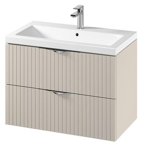 Cersanit S801-543 - Závěsná koupelnová skříňka s umyvadlem TIRSO 80x45 cm béžová