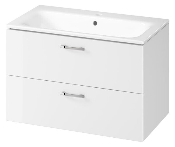 Cersanit S801-538 - Závěsná koupelnová skříňka s umyvadlem NIKO 80x45 cm bílá