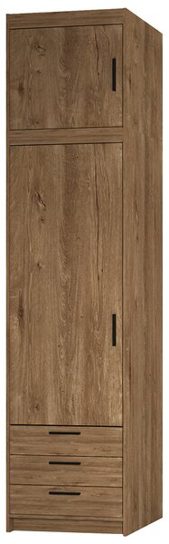 Šatní skříň ELENA 1D 3S + nástavec | 59,9 cm | UNI dvířka | dub lefkas