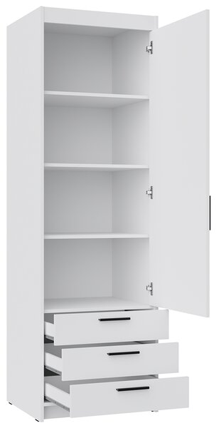 Šatní skříň ELENA 1D 3S | 59,9 cm | UNI dvířka | bílá