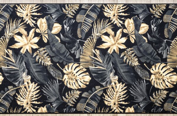 Protiskluzový běhoun MONSTERA Listy zlatý