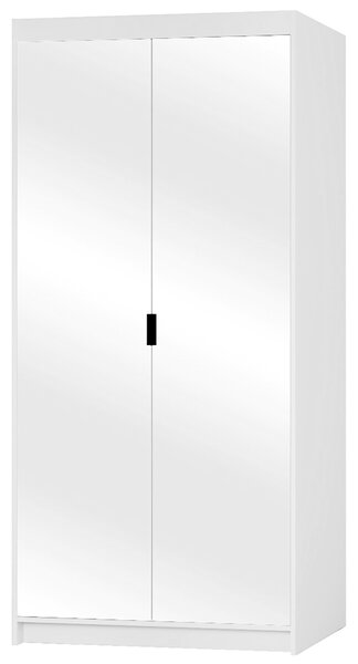 Šatní skříň ELENA 2D + zrcadla | 89,7 cm | bílá
