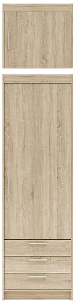 Šatní skříň ELENA 1D 3S + nástavec | 59,9 cm | UNI dvířka | dub sonoma