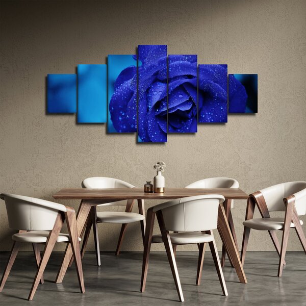 Obraz modré růže (210x100 cm)