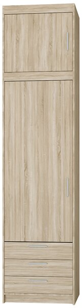 Šatní skříň ELENA 1D 3S + nástavec | 59,9 cm | UNI dvířka | dub sonoma