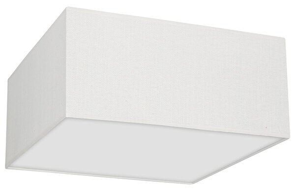 Stropní svítidlo Albion Square, 1x bílé bavlněné stínítko, (bílé plexisklo), (40cm)