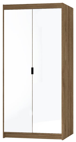 Šatní skříň ELENA 2D + zrcadla | 89,7 cm | dub lefkas