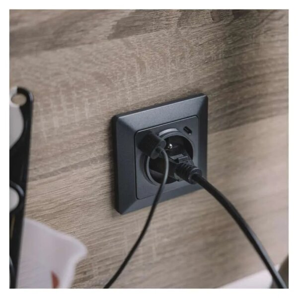 Zásuvka domovní s USB-A+USB-C FRENCH 250V/16A antracit