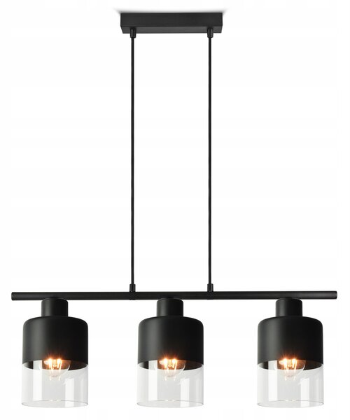 Závěsné Stropní Svítidlo Lustr Dual Glass 568-BZR3 LED E27 Black Edition