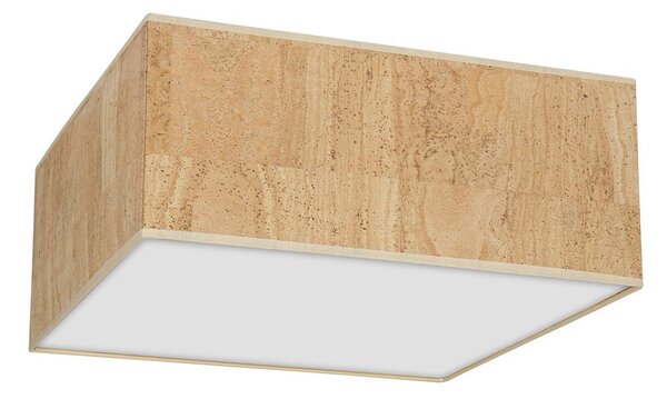Stropní svítidlo Cork Square, 1x korkové stínítko, (bílé plexisklo), (50cm)