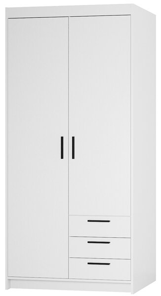 Šatní skříň ELENA 2D 3S | 89,7 cm | bílá