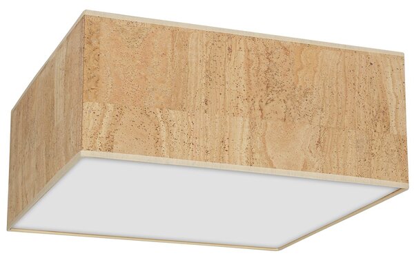 Stropní svítidlo Cork Square, 1x korkové stínítko, (bílé plexisklo), (50cm)