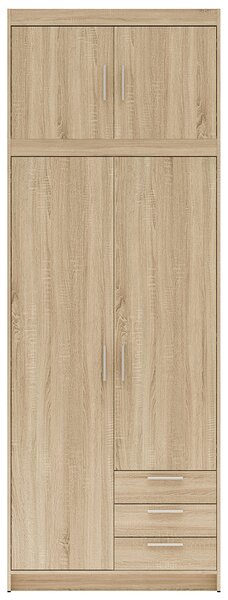 Šatní skříň ELENA 2D 3S + nástavec | 89,7 cm | dub sonoma