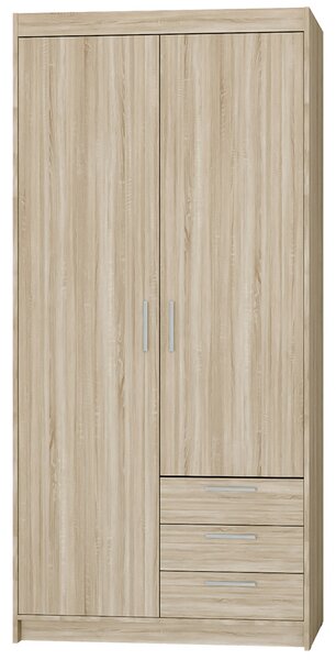 Šatní skříň ELENA 2D 3S + nástavec | 89,7 cm | dub sonoma