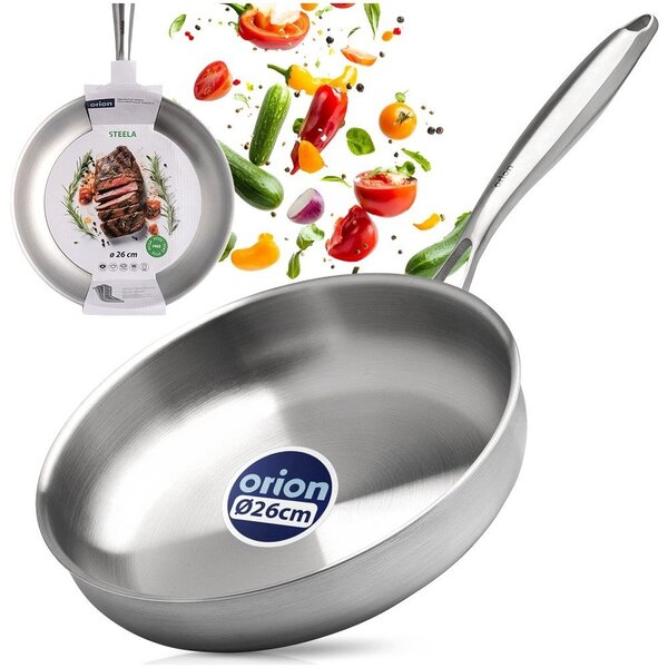 Tradiční pánev Orion Steela 26 cm nerezová ocel