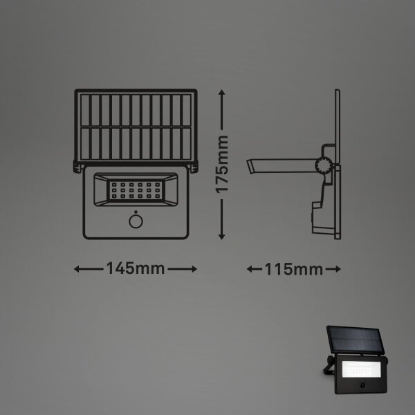 Brilo - LED Solární reflektor se senzorem LED/5W/5,5V IP54 1200 mAh