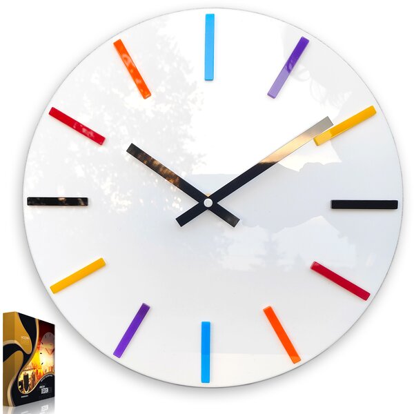 Nástěnné hodiny ModernClock bílé 32 cm