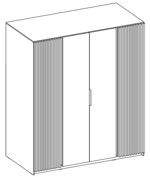 Šatní skříň KAJA 2LAM 2F | 200 cm | bez zrcadla | VYSOKÁ | černá/evoke + lamely