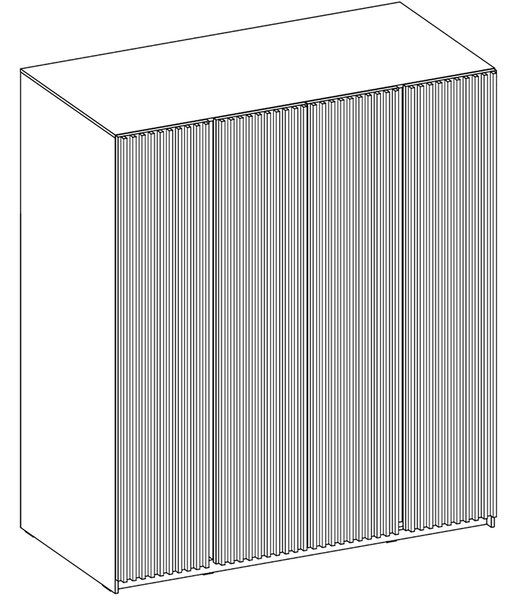 Šatní skříň KAJA 4LAM | 200 cm | bez zrcadla | VYSOKÁ | evoke + černé lamely
