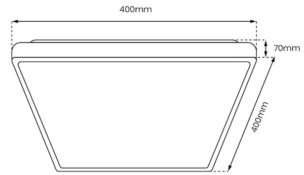 Stropní LED svítidlo Quadro, 1x LED 38w, 3000-6000k, b, s ovladačem