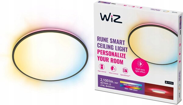 LED Stropní Svítidlo Stropní Svítidlo pro přisazenou montáž 21W BÍLÉ + RGB černé CHYTRÉ WiFi WiZ