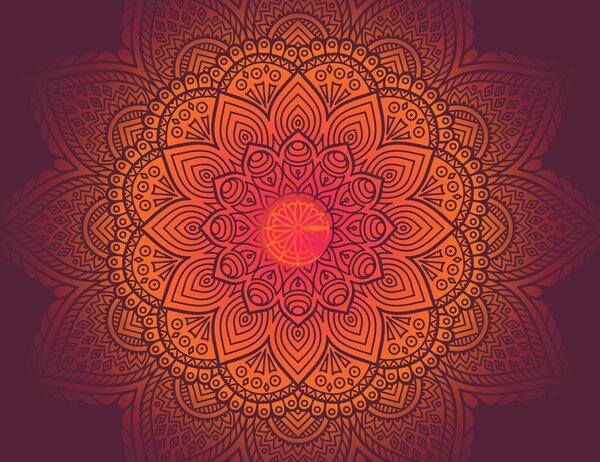 Fototapeta - Mandala, tmavá (245x170 cm)
