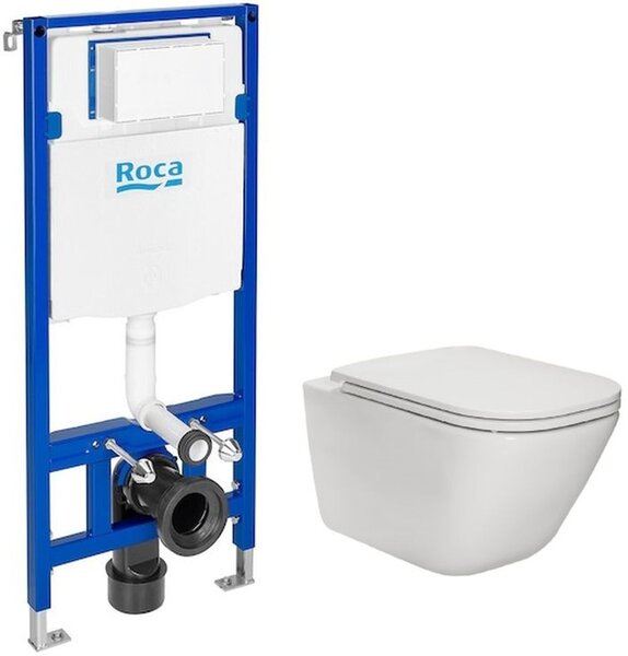 Sada WC mísa se sedátkem s pomalým sklápěním Roca Gap A34H470000, podomítkový WC modul Roca Duplo One A890070020