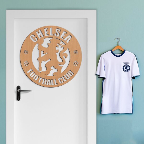 DUBLEZ | Dřevěné logo na zeď - Chelsea FC | Obraz