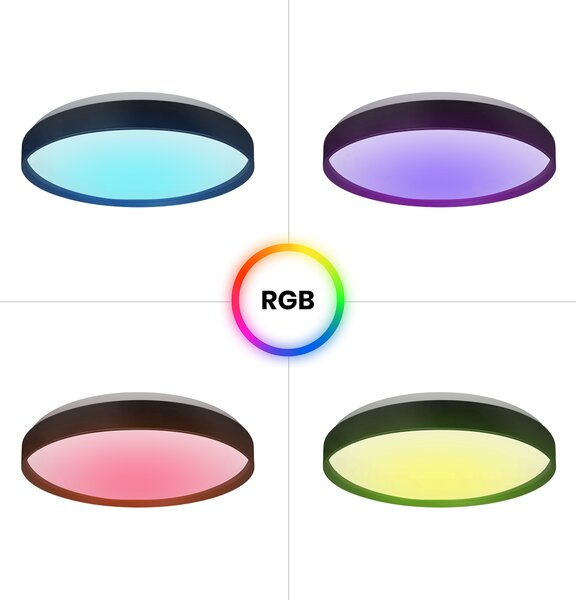 Stropní LED svítidlo Ringo, 1x LED 36w, 3000-6000k, b, RGB, s ovladačem