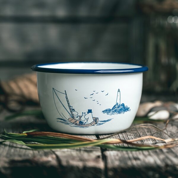 Muurla Miska Moomin Sailors 0,6l, smalt / bílo-modrá
