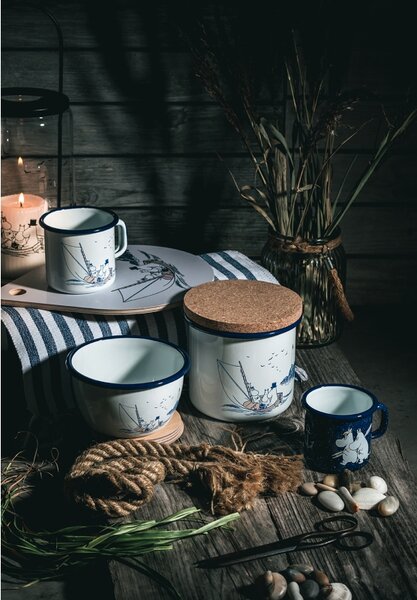 Muurla Miska Moomin Sailors 0,6l, smalt / bílo-modrá