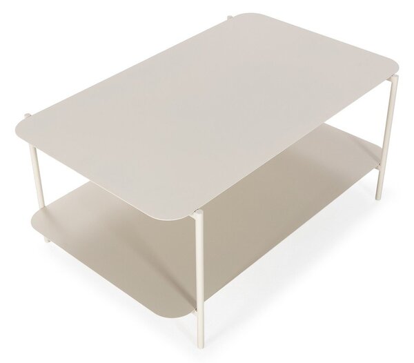 Krémový kovový konferenční stolek 58x90 cm Beatrix – MOME