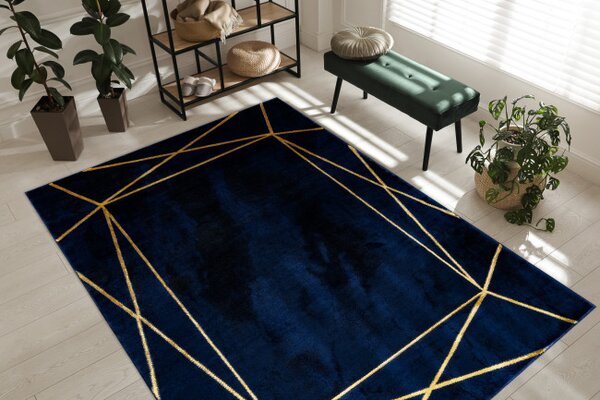 Koberec EMERALD exkluzivní 1022 glamour, styl geometrický granátový / zlatý