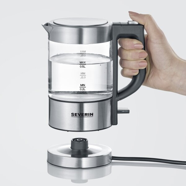 Severin WK 3472 - Rychlovarná konvice 0,5 l 1100W/230V nerez/sklo