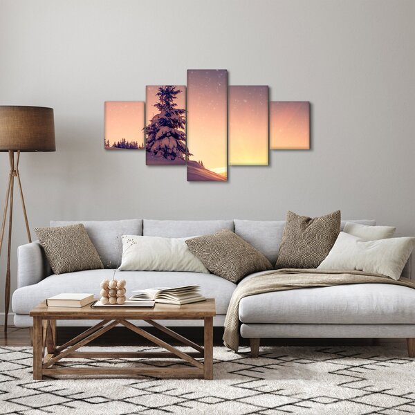 Obraz zasněženého stromu na louce (125x70 cm)